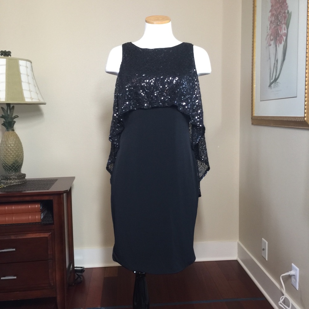 JS COLLECTION Short Black Party Dress